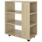 vidaXL Armario con ruedas madera contrachapada roble Sonoma 60x35x75cm vidaXL Armario con ruedas madera contrachapada roble Sonoma 60x35x75cm