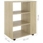 vidaXL Armario con ruedas madera contrachapada roble Sonoma 60x35x75cm vidaXL Armario con ruedas madera contrachapada roble Sonoma 60x35x75cm