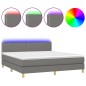 vidaXL Cama box spring con colchón y LED tela gris oscuro 180x200 cm vidaXL Cama box spring con colchón y LED tela gris oscuro 180x200 cm
