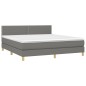 vidaXL Cama box spring con colchón y LED tela gris oscuro 180x200 cm vidaXL Cama box spring con colchón y LED tela gris oscuro 180x200 cm