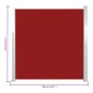 vidaXL Toldo lateral retráctil de jardín rojo 140x300 cm vidaXL Toldo lateral retráctil de jardín rojo 140x300 cm