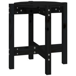 vidaXL Mesa de centro de madera maciza de pino negro Ø42,5x45 cm
