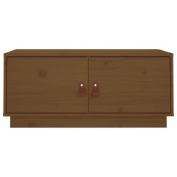 vidaXL Mesa de centro madera maciza de pino marrón miel 80x50x35 cm