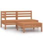 vidaXL Set de muebles de jardín 3 pzas madera maciza pino marrón miel vidaXL Set de muebles de jardín 3 pzas madera maciza pino marrón miel