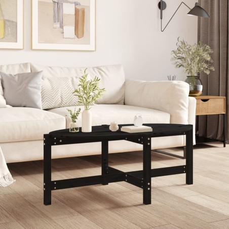 vidaXL Mesa de centro de madera maciza de pino negro 118x63x45 cm