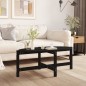 vidaXL Mesa de centro de madera maciza de pino negro 118x63x45 cm vidaXL Mesa de centro de madera maciza de pino negro 118x63x45 cm
