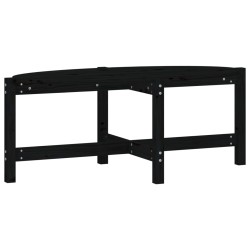 vidaXL Mesa de centro de madera maciza de pino negro 118x63x45 cm