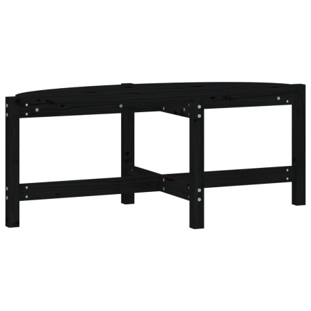 vidaXL Mesa de centro de madera maciza de pino negro 118x63x45 cm