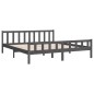 vidaXL Estructura de cama madera maciza gris Super King 180x200 cm vidaXL Estructura de cama madera maciza gris Super King 180x200 cm