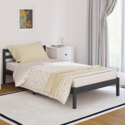 vidaXL Estructura de cama madera maciza de pino gris 100x200 cm