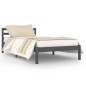 vidaXL Estructura de cama madera maciza de pino gris 100x200 cm