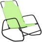 vidaXL Tumbona mecedora de acero y textilene verde vidaXL Tumbona mecedora de acero y textilene verde