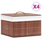 vidaXL Cajas de almacenamiento de bambú 4 unidades marrón vidaXL Cajas de almacenamiento de bambú 4 unidades marrón