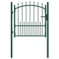 vidaXL Puerta de valla con picos acero verde 100x100 cm vidaXL Puerta de valla con picos acero verde 100x100 cm