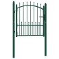 vidaXL Puerta de valla con picos acero verde 100x100 cm vidaXL Puerta de valla con picos acero verde 100x100 cm