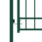 vidaXL Puerta de valla con picos acero verde 100x100 cm vidaXL Puerta de valla con picos acero verde 100x100 cm