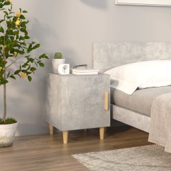 vidaXL Mesita de noche madera contrachapada gris hormigón