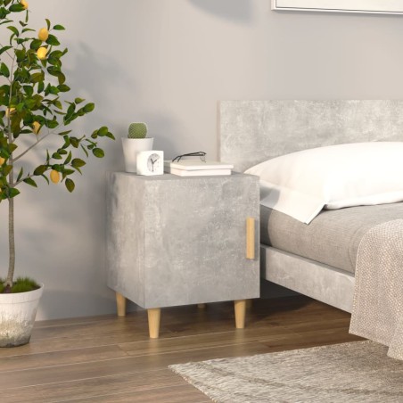 vidaXL Mesita de noche madera contrachapada gris hormigón