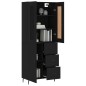 vidaXL Aparador alto madera contrachapada negro 69,5x34x180 cm vidaXL Aparador alto madera contrachapada negro 69,5x34x180 cm