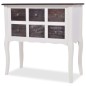vidaXL Mueble consola con 6 cajones madera marrón y blanco vidaXL Mueble consola con 6 cajones madera marrón y blanco