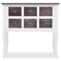 vidaXL Mueble consola con 6 cajones madera marrón y blanco vidaXL Mueble consola con 6 cajones madera marrón y blanco