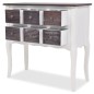 vidaXL Mueble consola con 6 cajones madera marrón y blanco vidaXL Mueble consola con 6 cajones madera marrón y blanco