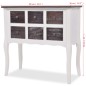 vidaXL Mueble consola con 6 cajones madera marrón y blanco vidaXL Mueble consola con 6 cajones madera marrón y blanco