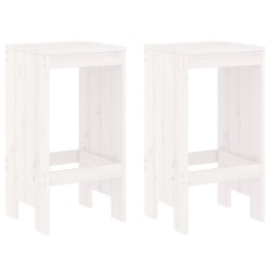 vidaXL Taburetes de cocina 2 uds madera maciza pino blanco 40x36x75 cm