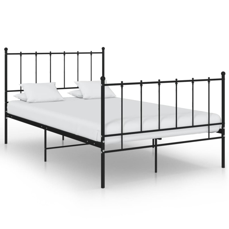 vidaXL Estructura de cama de metal negro 120x200 cm
