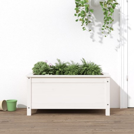 vidaXL Jardinera madera maciza de pino blanco 82,5x40x39 cm