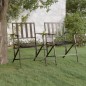 vidaXL Banco plegable de jardín de dos plazas 137 cm acero negro vidaXL Banco plegable de jardín de dos plazas 137 cm acero negro