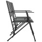 vidaXL Banco plegable de jardín de dos plazas 137 cm acero negro vidaXL Banco plegable de jardín de dos plazas 137 cm acero negro