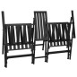 vidaXL Banco plegable de jardín de dos plazas 137 cm acero negro vidaXL Banco plegable de jardín de dos plazas 137 cm acero negro