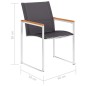vidaXL Sillas de jardín 4 unidades textilene y acero inoxidable gris vidaXL Sillas de jardín 4 unidades textilene y acero inoxidable gris