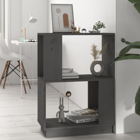vidaXL Estantería/divisor de espacios madera de pino gris 51x25x70 cm