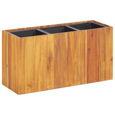 vidaXL Arriate con 3 maceteros madera maciza de acacia