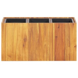 vidaXL Arriate con 3 maceteros madera maciza de acacia