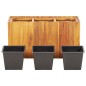 vidaXL Arriate con 3 maceteros madera maciza de acacia vidaXL Arriate con 3 maceteros madera maciza de acacia