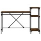 vidaXL Escritorio con estantes hierro y madera roble humo 135x50x90 cm vidaXL Escritorio con estantes hierro y madera roble humo 135x50x90 cm