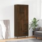vidaXL Aparador alto madera contrachapada marrón roble 69,5x34x180 cm vidaXL Aparador alto madera contrachapada marrón roble 69,5x34x180 cm