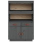 vidaXL Aparador de madera maciza de pino gris 67x40x108,5 cm vidaXL Aparador de madera maciza de pino gris 67x40x108,5 cm
