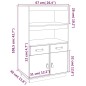 vidaXL Aparador de madera maciza de pino gris 67x40x108,5 cm vidaXL Aparador de madera maciza de pino gris 67x40x108,5 cm
