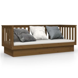 vidaXL Sofá cama de madera maciza de pino marrón miel 90x190 cm