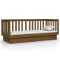 vidaXL Sofá cama de madera maciza de pino marrón miel 90x190 cm vidaXL Sofá cama de madera maciza de pino marrón miel 90x190 cm