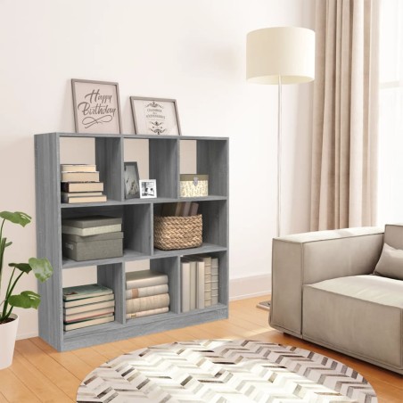vidaXL Estantería madera contrachapada gris Sonoma 97,5x29,5x100 cm