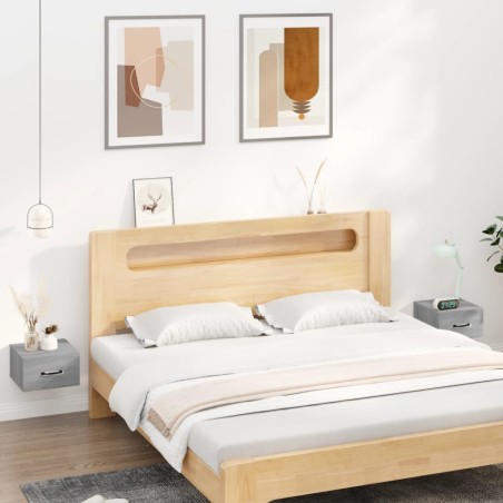 vidaXL Mesitas de noche de pared 2 uds color gris Sonoma 35x35x20 cm  