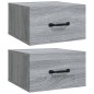 vidaXL Mesitas de noche de pared 2 uds color gris Sonoma 35x35x20 cm vidaXL Mesitas de noche de pared 2 uds color gris Sonoma 35x35x20 cm