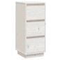 vidaXL Aparador de madera maciza de pino blanco 32x34x75 cm