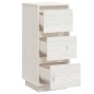 vidaXL Aparador de madera maciza de pino blanco 32x34x75 cm