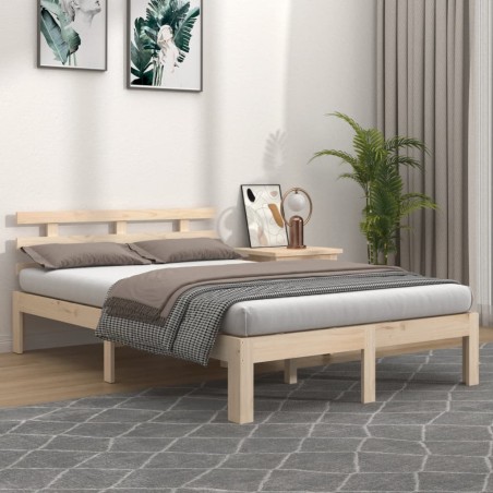 vidaXL Estructura de cama madera maciza 140x200 cm